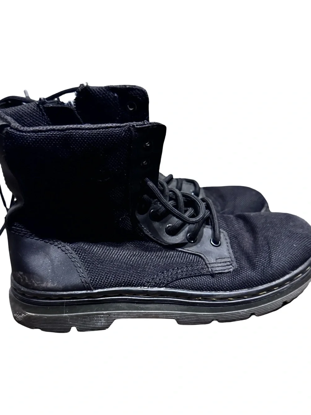 Dr. Martens Black Kids Lace-Up Canvas Boots